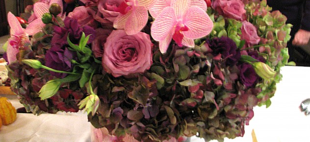 Orchid Lined Vase Floral Arrangement